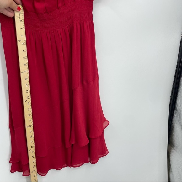 NWT Ann Taylor red smocked waist flare midi dress Sz XXS - Picture 8 of 13